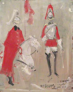 Studies of Household Cavalry Seen during the Coronation of Elizabeth II, 1953