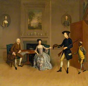 John Orde, His Wife, Anne Orde (née Marr), His Eldest Son, William, and an Unnamed Servant
