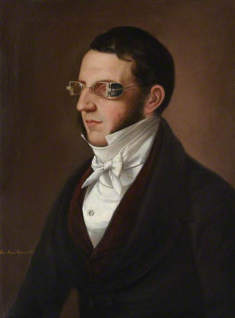 Who is the spectacled gentleman of this portrait by Jos Buzo