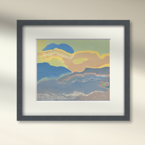 Framed print of 'The Blue Cloud' by Derek James Hyatt (1931–2015)