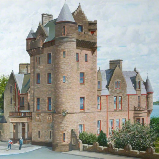 Belfast Castle (detail), 1996, oil on canvas by Eugene McGuile (b.1958). © the copyright holder. Ima