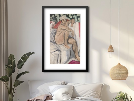 Framed print of 'Nude on a Sofa'