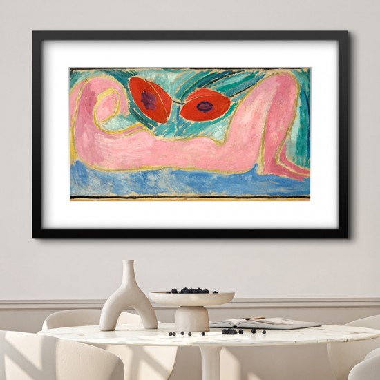 Framed print of 'Nude with Poppies'