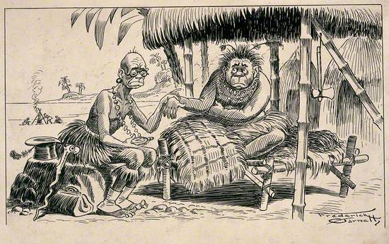 A Sick Tribal Chief Consulting His Witch Doctor and Admits to Having Eaten a German Missionary