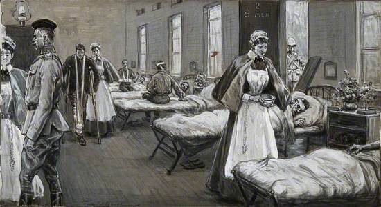 Boer War: A Full Ward in the Military Hospital at Wynberg, South Africa, with Nurses Attending the Wounded