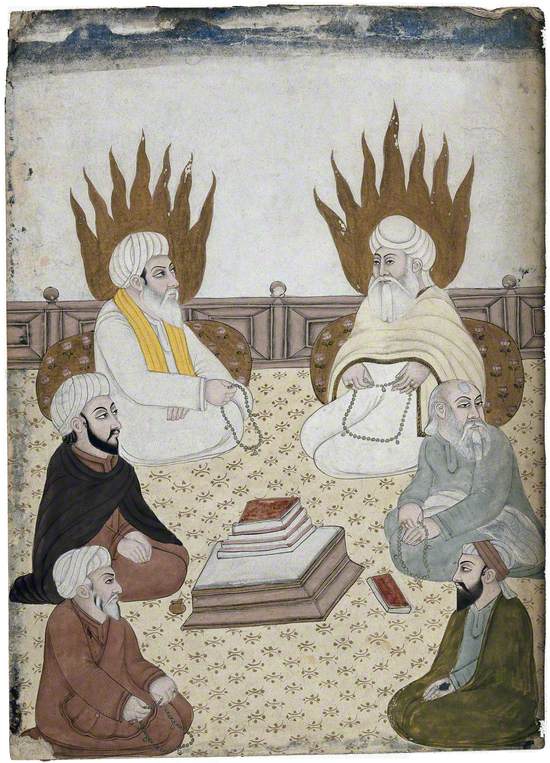 Sufi Saints Seated around Holy Scriptures
