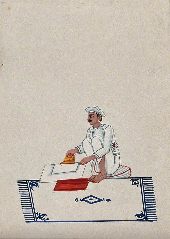 A Servant Ironing Clothes