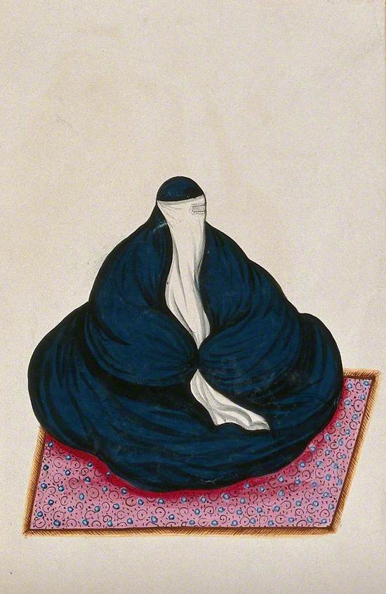 A Woman Wearing a Traditional Burqua or Muslim Veil