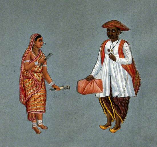 An Indian Muslim Perfume Seller and His Wife
