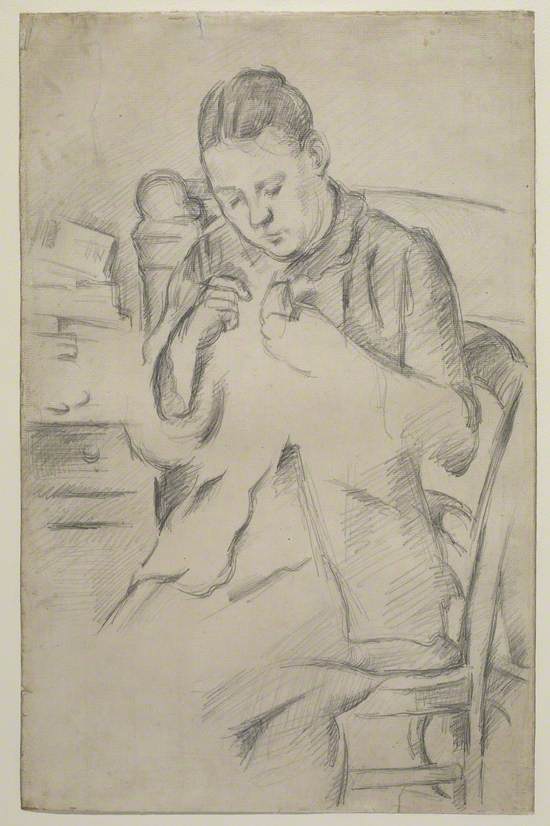 Hortense Fiquet (Madame Cezanne) Sewing