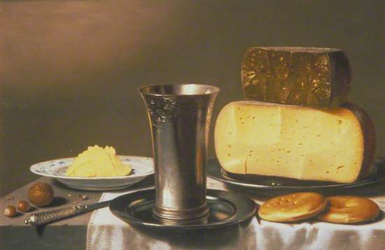 Still Life with Beaker, Cheese, Butter and Biscuits