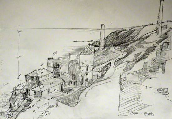 Study for ‘Cliff Engine Houses, Levant Mine’