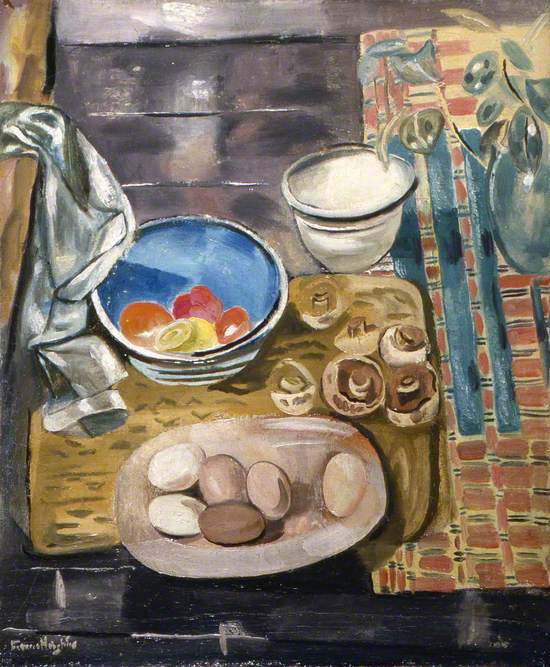 Still Life: Eggs, Tomatoes and Mushrooms