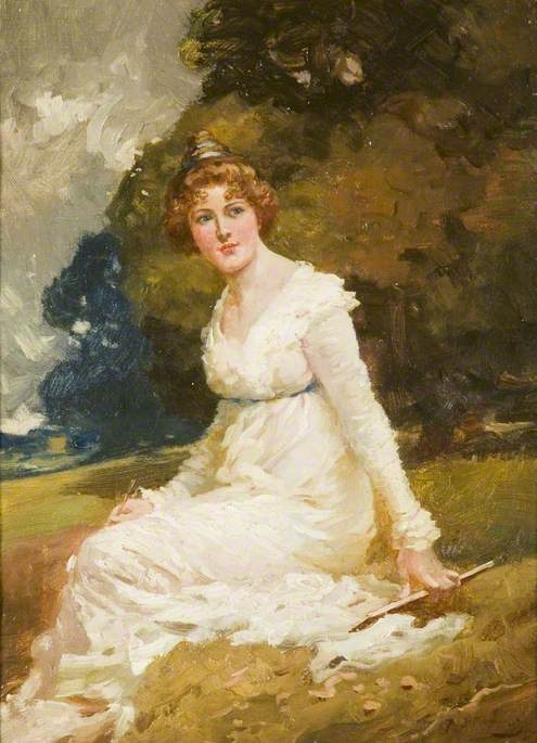 A Lady Seated in a Park