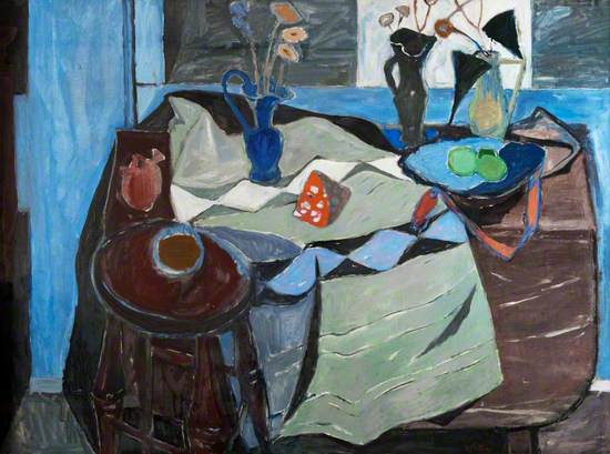 Still Life, Blue and Brown