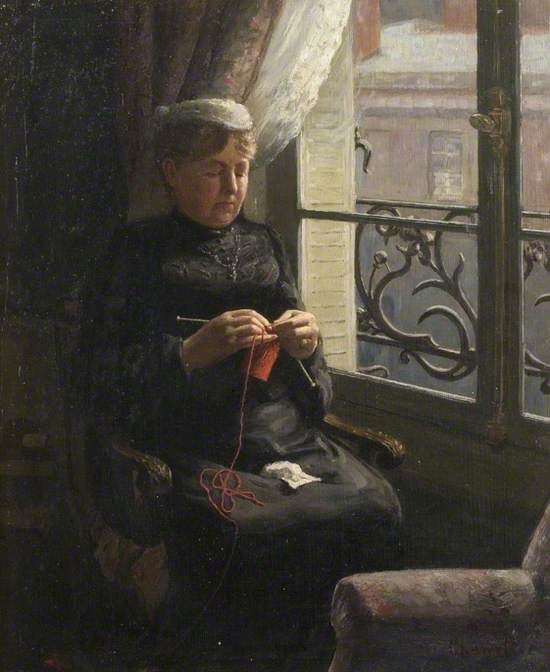 Artist’s Mother Knitting in a Flat in Paris