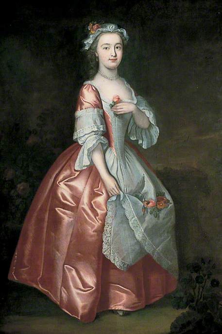 Portrait of an Unknown Lady with Roses in an Early Eighteenth-Century Pink Dress