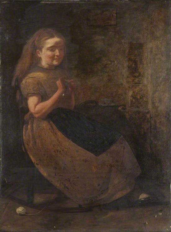 A Girl Knitting