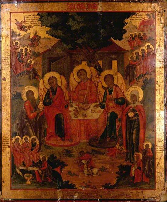 Icon with the Old Testament Trinity : Abraham Entertaining the Angels
