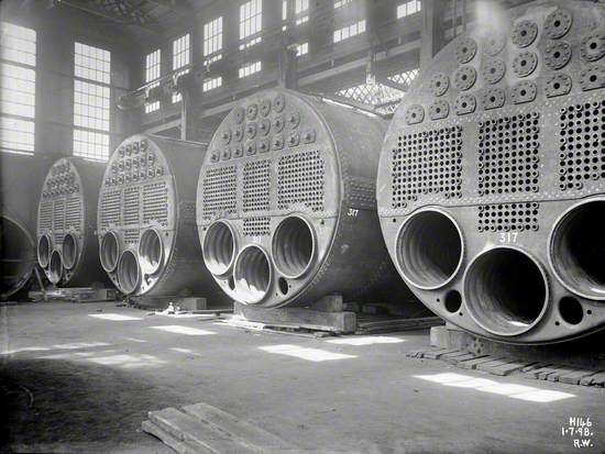 Boilers in course of construction in engine works boiler shop