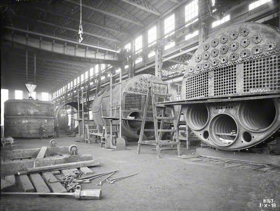 Boilers in course of construction