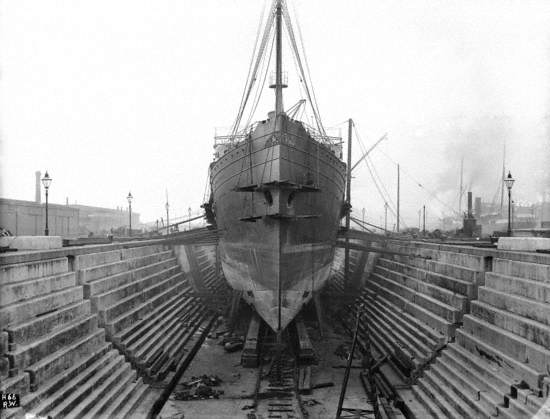 Bow view during hull lengthening