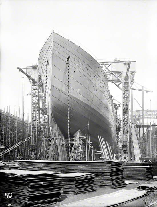 Bow view on slip preparing for launch
