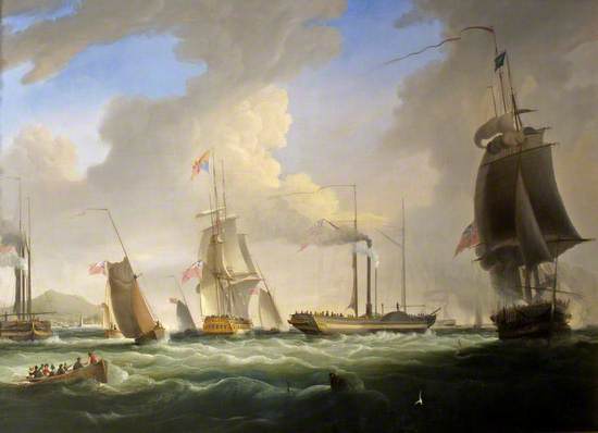 George IV On Board the 'Lightning', the First Post Office Steam Packet to Dublin, 12 August 1821