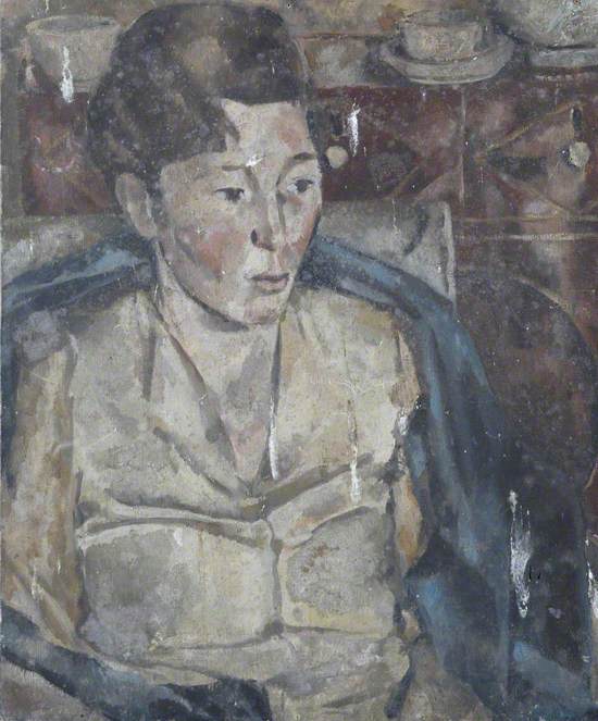 Study of a Woman Seated, in a Blue Shawl