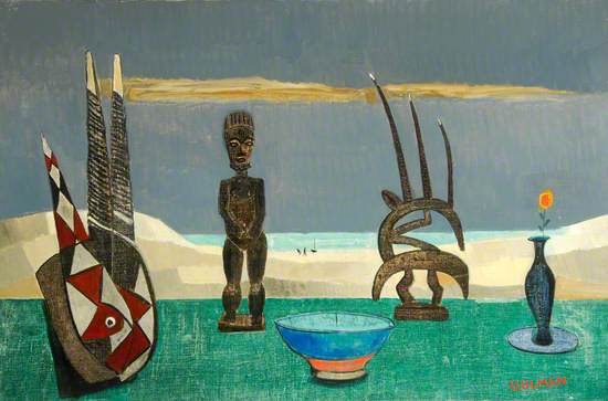 Still Life with African Figures