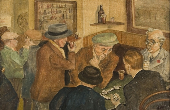 The Bar, Playing Dominoes