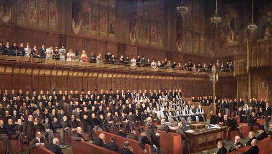 The Home Rule Debate in House of Lords, 1893, Lord Chancellor about to Put the Question