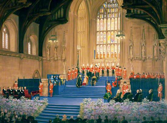 Elizabeth II Receiving the Jubilee Address in Westminster Hall, 1977