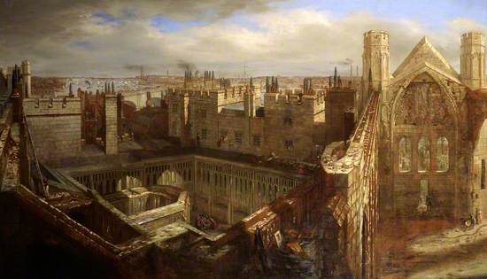 Panorama of the Ruins of the Old Palace of Westminster, 1834