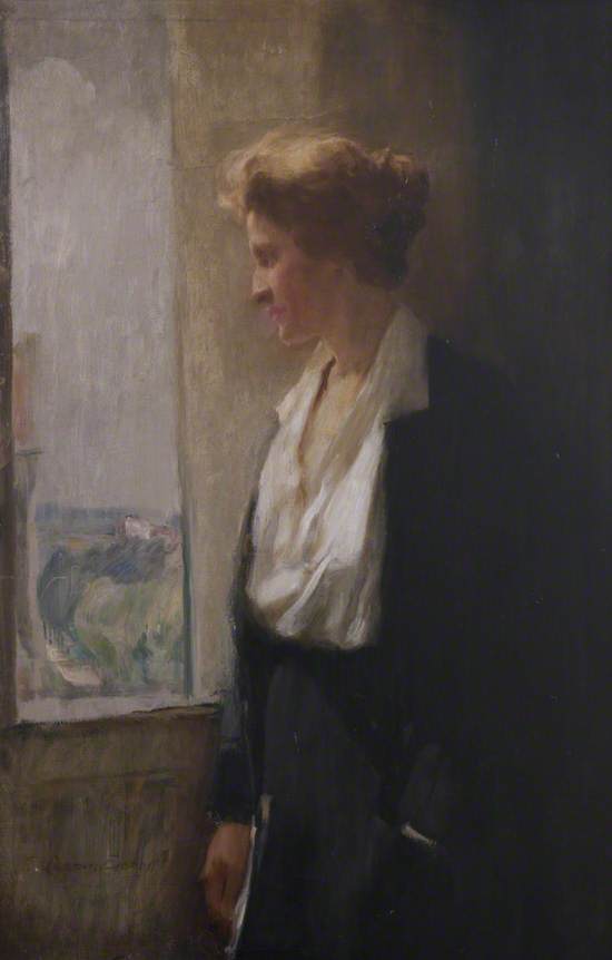 Lady Astor Standing at a Window
