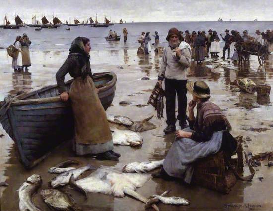 A Fish Sale on a Cornish Beach
