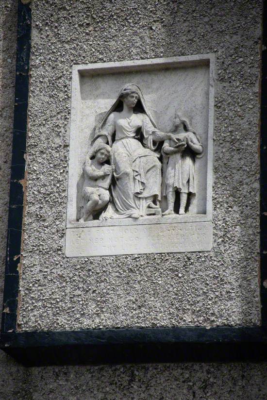 Woman Instructing Small Children and Man Teaching a Youth (Reliefs)