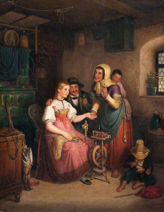 The Fortune Teller (A Family Group at a Spinning Wheel)