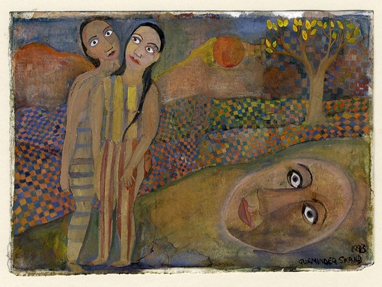 Woman in Landscape with Floating Head