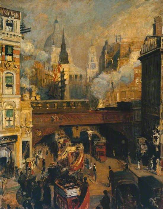Ludgate Circus: Entrance to the City (November, Midday) (Ludgate Circus: Entrée de la City (Novembre, midi))