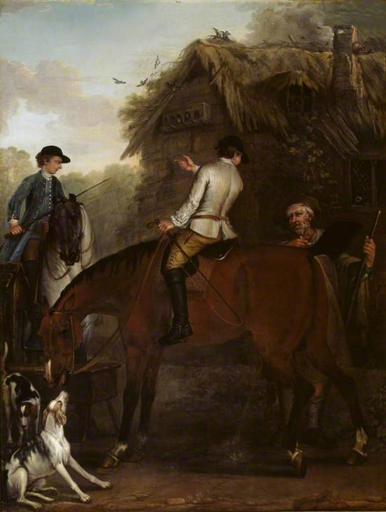 Viscount Weymouth's Hunt: Two Hunt Servants on Hunters beside a Cottage