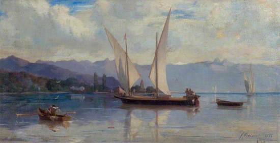 Lake Geneva with Sailing Boats