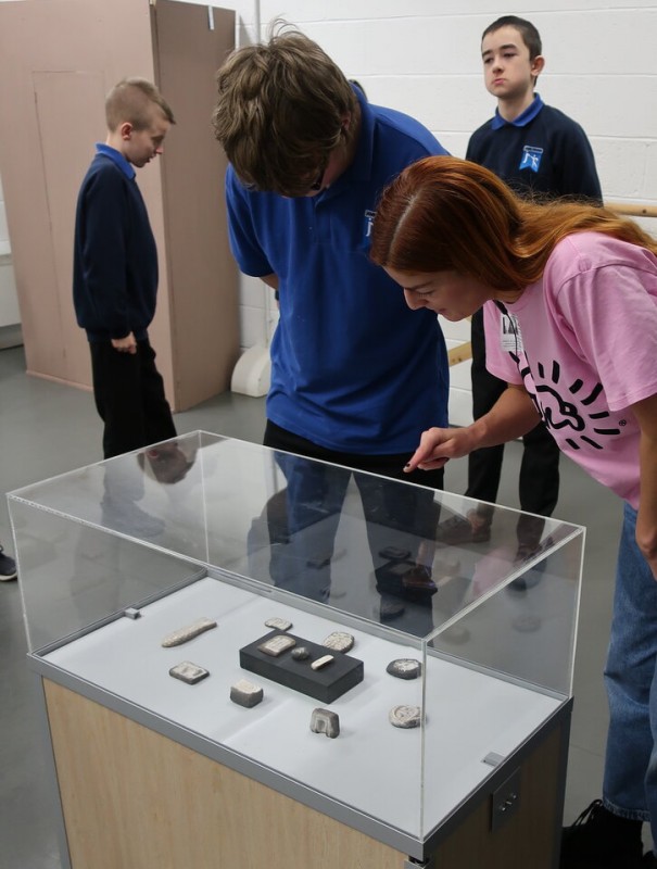 A student explores Lorna Graves' 'Box of Stones'