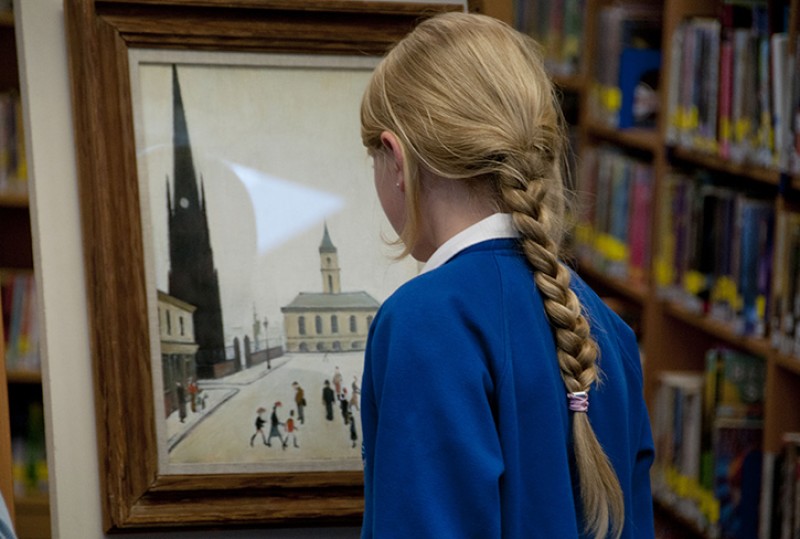 Lowry's 'The Old Town Hall and St Hilda's Church' on loan from MIMA to The King's Academy, 2013