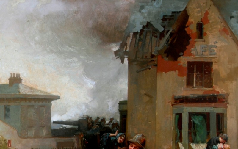 Detail of 'The Bombardment of the Hartlepools'