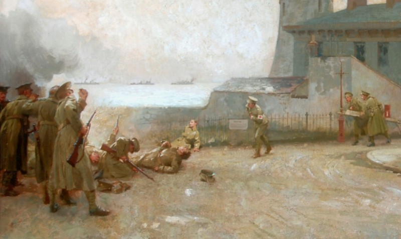 Detail of 'The Bombardment of the Hartlepools'