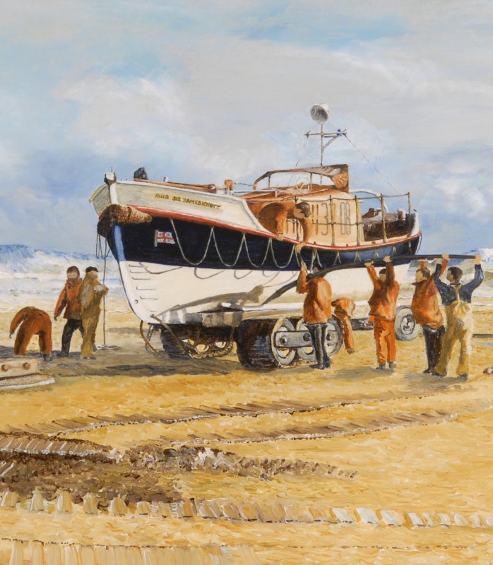 Detail of 'The 'Sir James Knott' Lifeboat' by R. Rowbotham