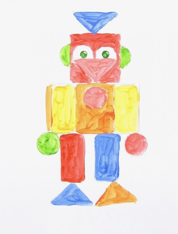 A robot made from shapes