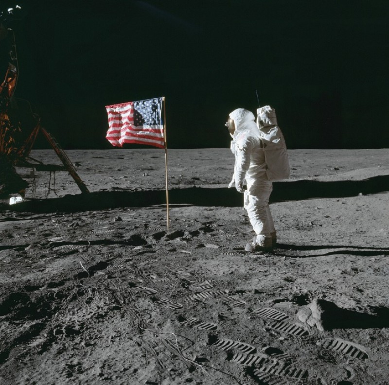 Astronaut Edwin E. Aldrin Jr, lunar module pilot of the first lunar landing mission