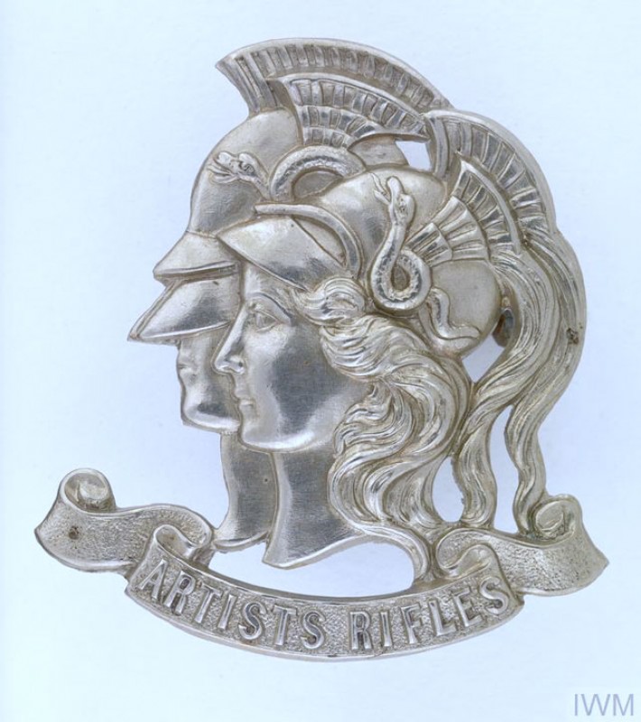 The regimental cap badge of the Artists Rifles